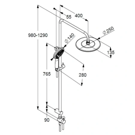 душевая стойка kludi freshline 670900500