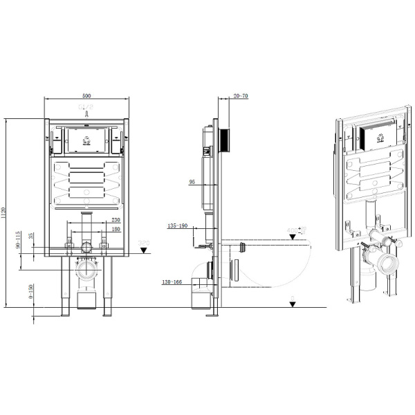 инсталляция allen brau pneumatic pro 9.11103.20 для унитаза без клавиши смыва