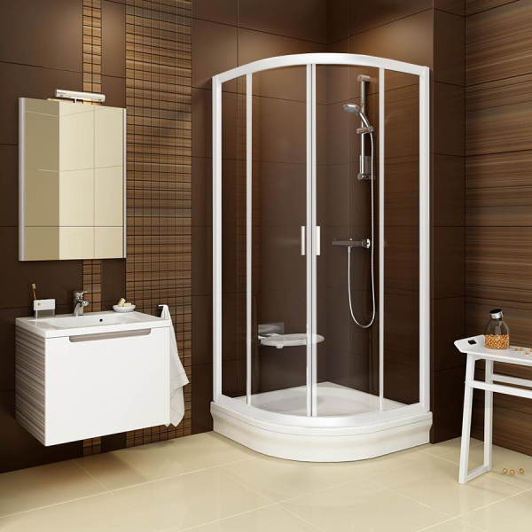 душевой уголок ravak blix blcp4-80 3b240100z1 профиль белый, стекло прозрачное