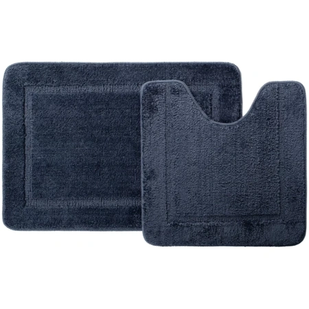Набор ковриков для ванной комнаты, 65х45 + 45х45, микрофибра, синий, IDDIS Promo (PSET05Mi13)