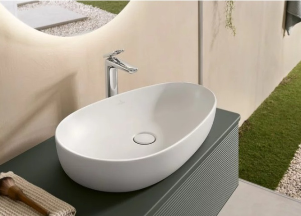 раковина накладная 65 см villeroy & boch antao 4a7465rw, ceramicplus, цвет stone white