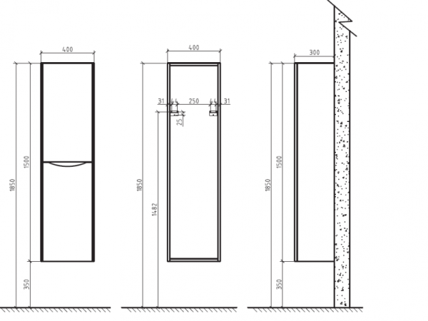 шкаф подвесной 40 belbagno ancona-n ancona-n-1500-2a-sc-tl-l, цвет tortora lucido