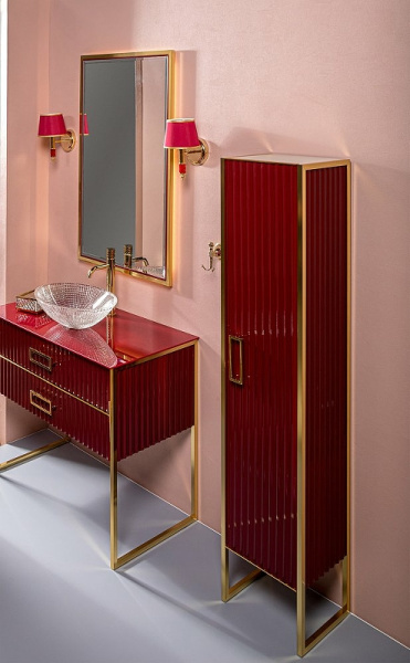 шкаф пенал boheme armadi art monaco 35 r 868-rg-r бордо глянец золото