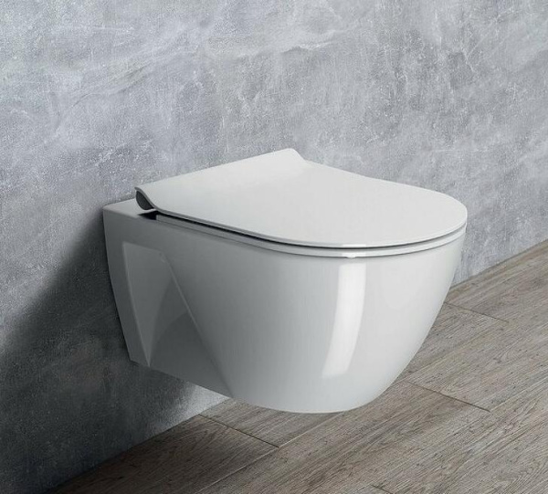 унитаз подвесной безободковый gsi pura eco 880711 swirlflush, без сиденья, белый глянцевый.