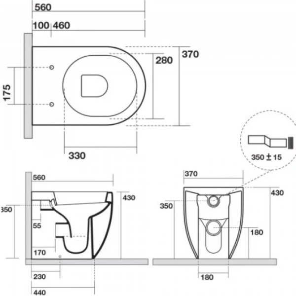 унитаз приставной kerasan flo 311801