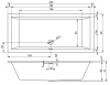 акриловая ванна riho rething cubic 200x90 r b110022005, заполнение через перелив