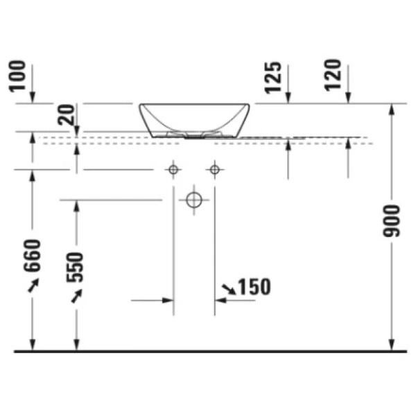 раковина накладная duravit d-neo 40 см 2371400070, цвет белый