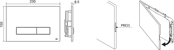 кнопка для инсталляции oli oli pure narrow 148303 черная