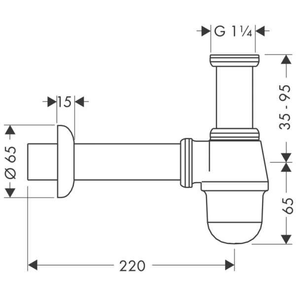 сифон для биде hansgrohe 55213000