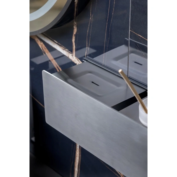 Мыльница Boheme Space 10966-GM-SOAP установка на полку, графит матовый