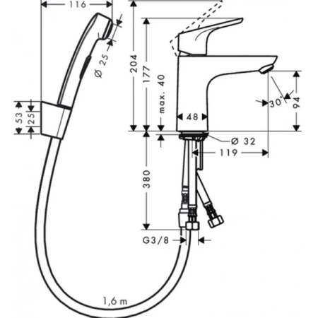 смеситель для раковины с донным клапаном push-open hansgrohe focus 31927000