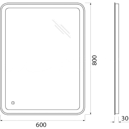 Зеркало BelBagno SPC-MAR-600-800-LED-TCH 60х80 см, с подсветкой, с сенсорный выключатель