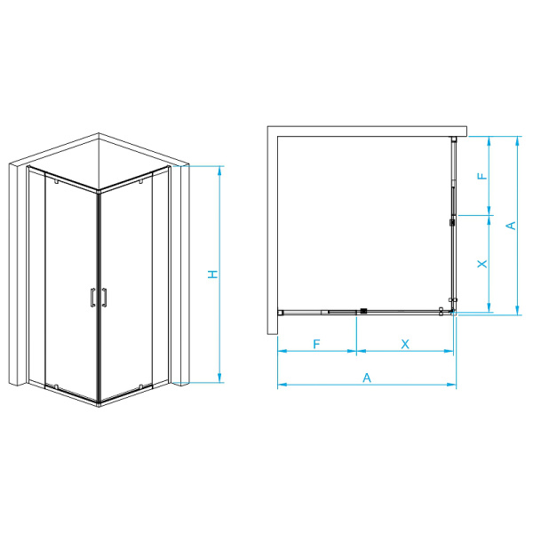 душевой уголок rgw passage pa-038b 80x80 350803888-14 профиль черный стекло прозрачное