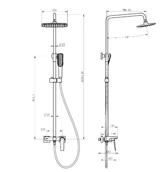 душевая система boheme venturo 388 золото