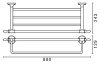 полка для полотенец art&max bohemia am-e-4222 хром.