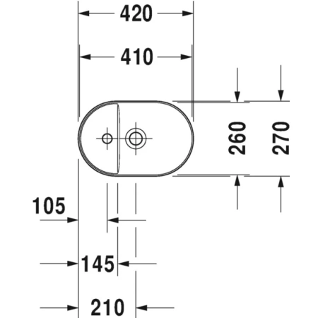 раковина в ванную накладная 42 см duravit luv 0381420000