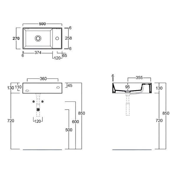 раковина подвесная simas agile 50x27 см r ag50 cemento matt*1 серая матовая