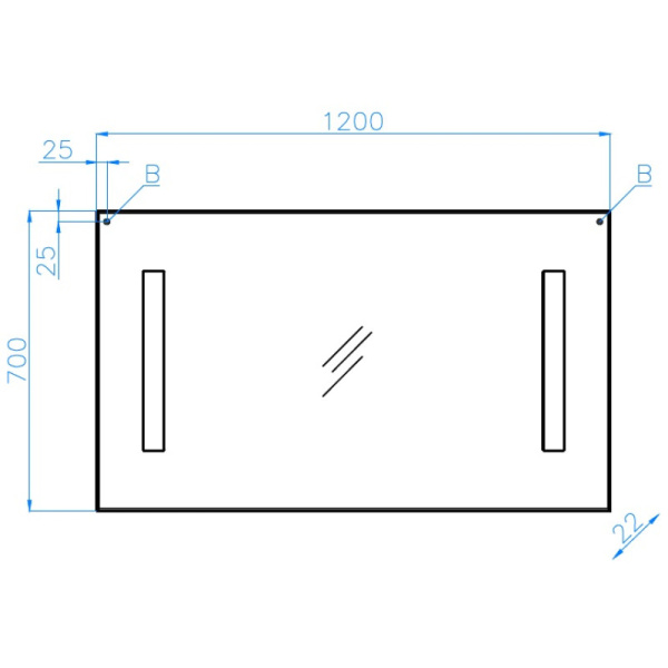 зеркало 120х70 см style line led cc-00000619