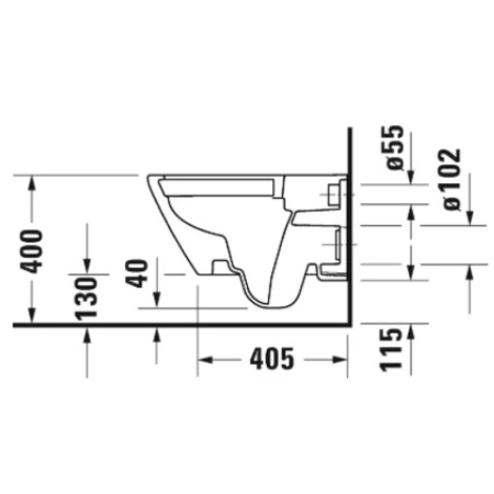 унитаз подвесной безободковый duravit d-neo 2578090000, без сиденья, цвет белый.