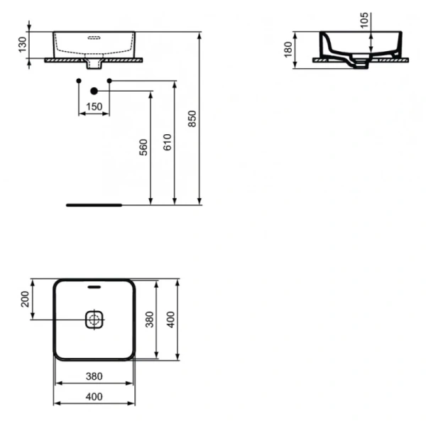 раковина-чаша ideal standard strada ii 40х40, t296301 евробелая