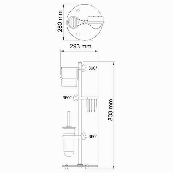 Напольная стойка WasserKRAFT K-1256 цвет хром