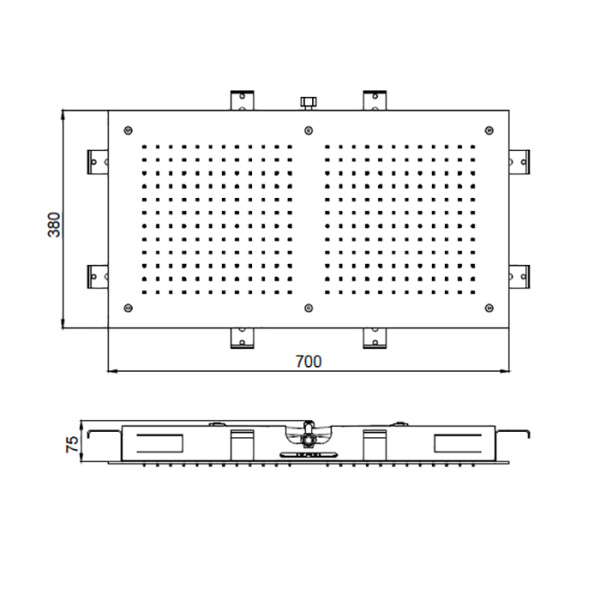 almar temptation встраиваемый верхний душ 380х700 мм, 1 тип струи, цвет: high brass brushed pvd