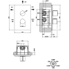 термостат gessi via manzoni 38796#031 встраиваемый, внешние части, на 3 выхода, цвет хром