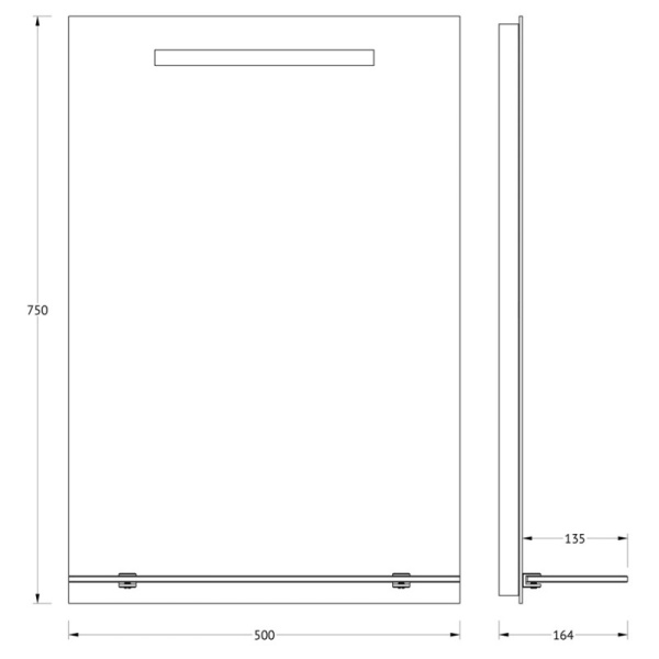 зеркало evoform ledline-s by 2152 50x75 см