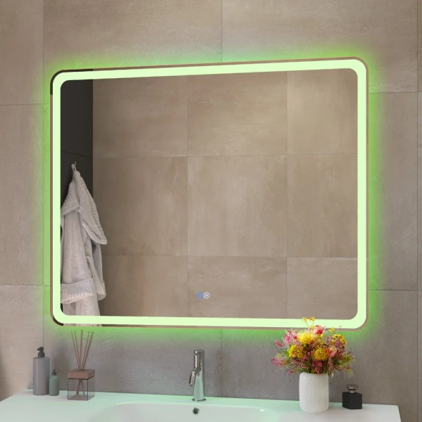 зеркало cezares multicolore 100 czr-spc-mc-1000-800-rgb-tch с подсветкой с сенсорным выключателем и функцией памяти