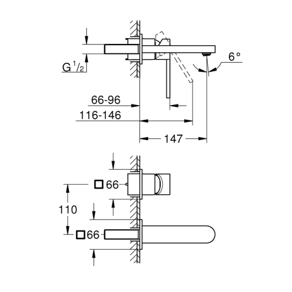 смеситель для раковины без донного клапана grohe plus 29303dc3