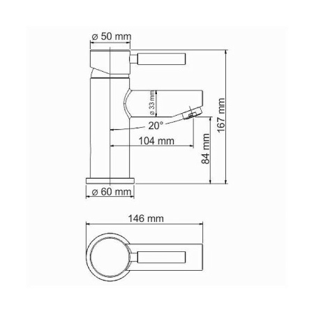 смеситель для раковины wasserkraft main thermo 4103t с термостатом, цвет хром