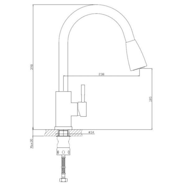 смеситель для кухни haiba hb73304-2