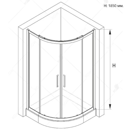 душевой уголок rgw classik cl-54-b 80х80 32095488-14 профиль черный стекло прозрачное