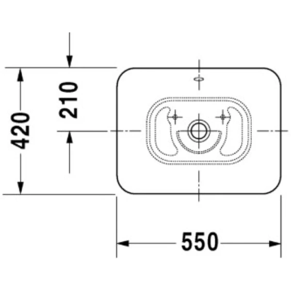 раковина накладная 55 см duravit bacino 0334520000