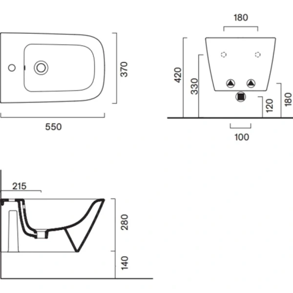 биде подвесное catalano green 0418551001 белый глянец