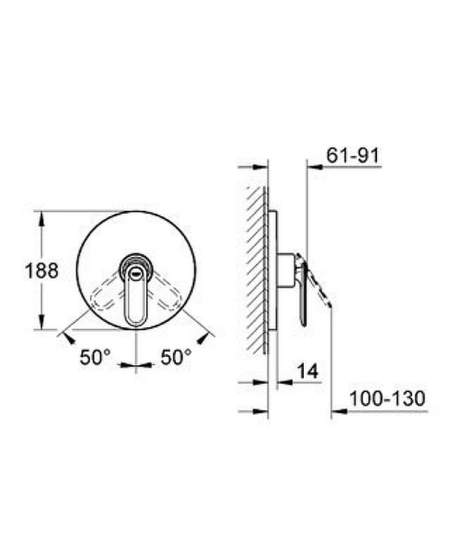 смеситель для душа grohe veris 19367ks0 черный бархат