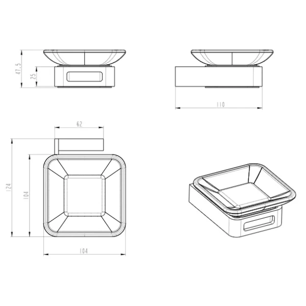 Мыльница Boheme Q 10943-BR Бронза