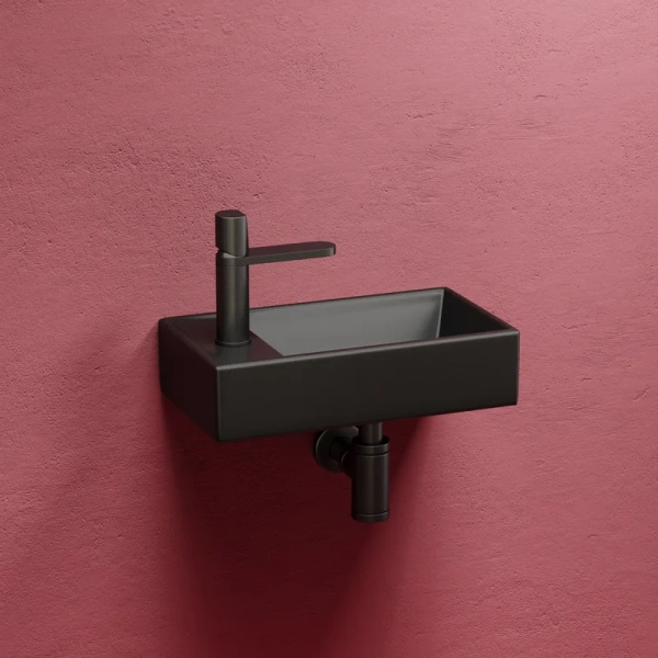 раковина ceramicanova element cn6051rmb подвесная, чаша справа, 41.7х21.7 см, черная матовая