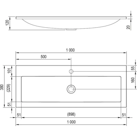 раковина ravak clear 100 xjj01110000 белая