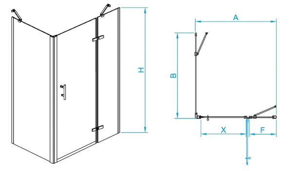 душевой уголок rgw passage pa-77-1b r 120x100 410877120-084r профиль черный стекло прозрачное