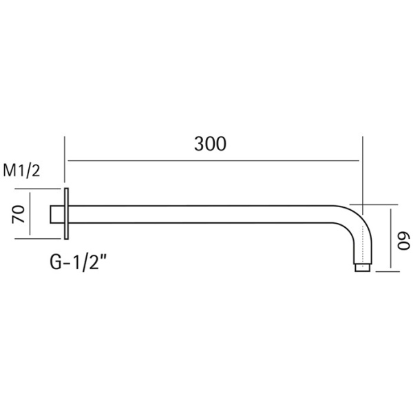 кронштейн для верхнего душа huber lynox ss013540d1