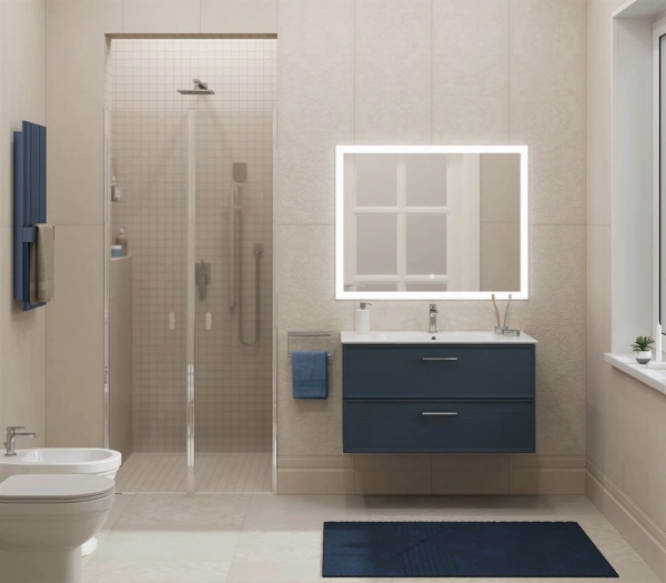 тумба под раковину kerama marazzi piano classic pia.cl.95\blu.m 95 подвесная, ясень синий матовый