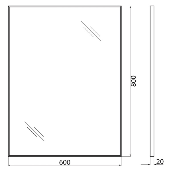 зеркало belbagno spc-al-600-800 nero 60х80 см в алюминиевой раме, цвет черный