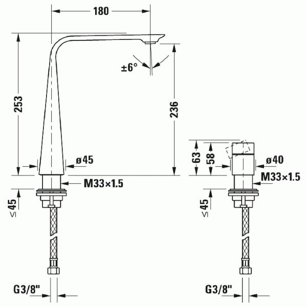 смеситель для раковины duravit d.1 d11130009010