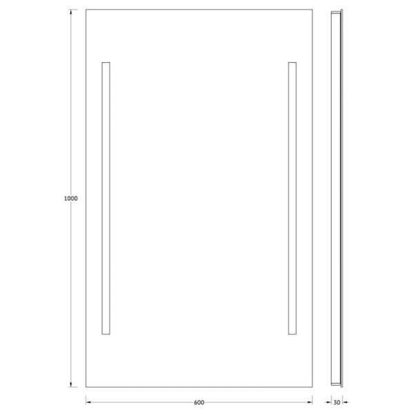 зеркало evoform ledline 100х60 с подсветкой