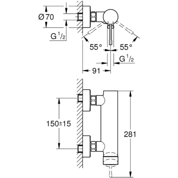 смеситель для душа grohe essence 33636dl1