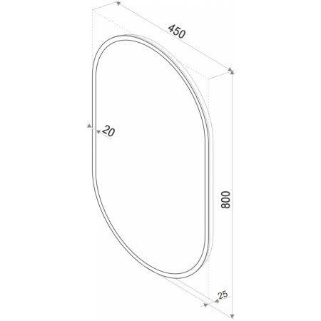 Зеркало 45х80 см Континент Prime ZLP1099BL