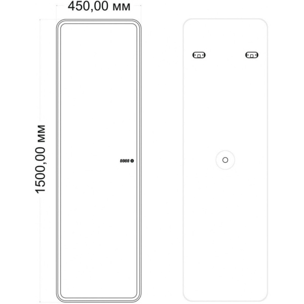 зеркало 45х150 см art&max terni am-ter-450-1500-ds-f-t