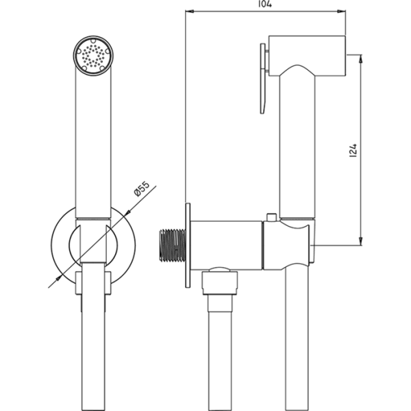 гигиенический душ со смесителем huber shower tt00792540