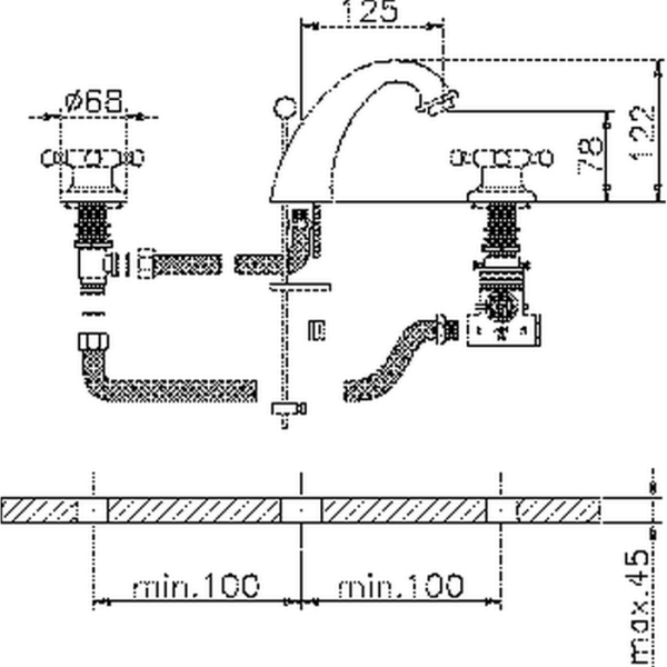 смеситель для раковины huber victorian vtt7101021